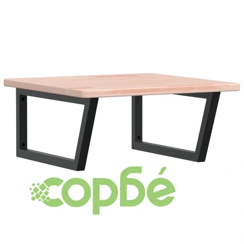 Стенен рафт за мивка, стомана и масивно дърво дъб ➤ топ цена ➤ sorbe.bg