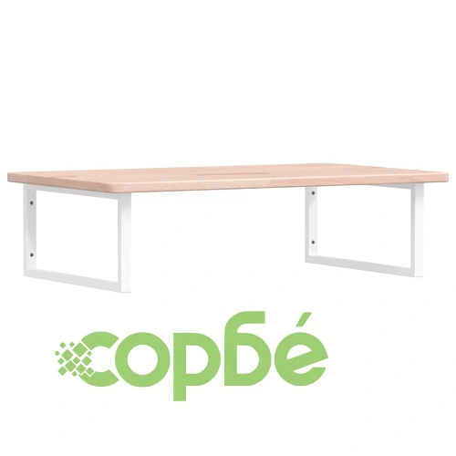 Стенен рафт за мивка, стомана и масивно дърво дъб ➤ топ цена ➤ sorbe.bg