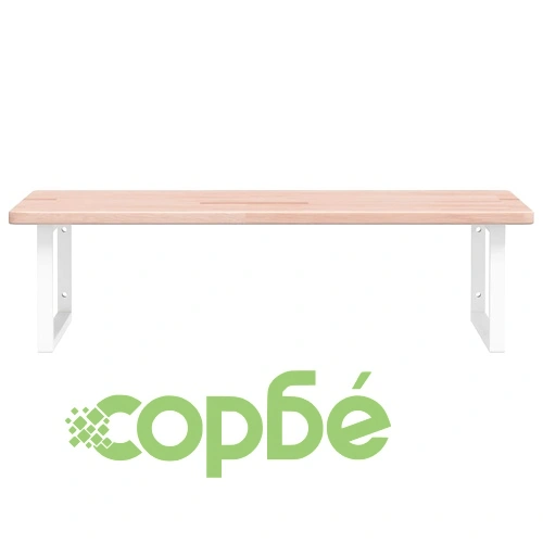 Стенен рафт за мивка, стомана и масивно дърво дъб ➤ топ цена ➤ sorbe.bg