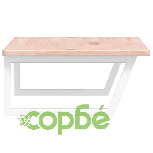 Стенен рафт за мивка, стомана и масивно дърво дъб ➤ топ цена ➤ sorbe.bg