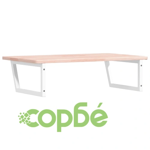 Стенен рафт за мивка, стомана и масивно дърво дъб ➤ топ цена ➤ sorbe.bg