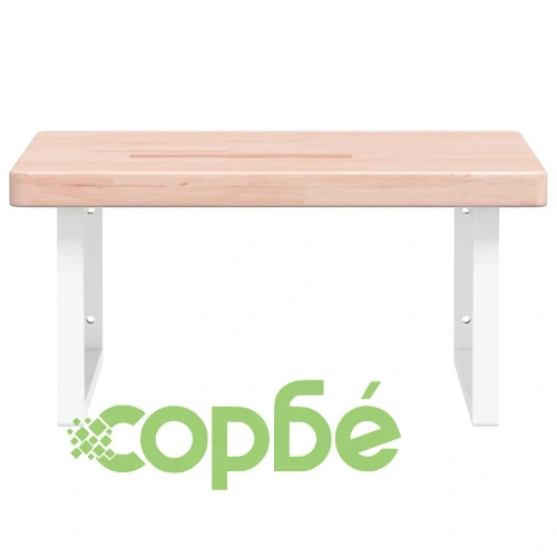 Стенен рафт за мивка, стомана и масивно дърво дъб ➤ топ цена ➤ sorbe.bg