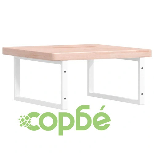 Стенен рафт за мивка, стомана и масивно дърво дъб ➤ топ цена ➤ sorbe.bg