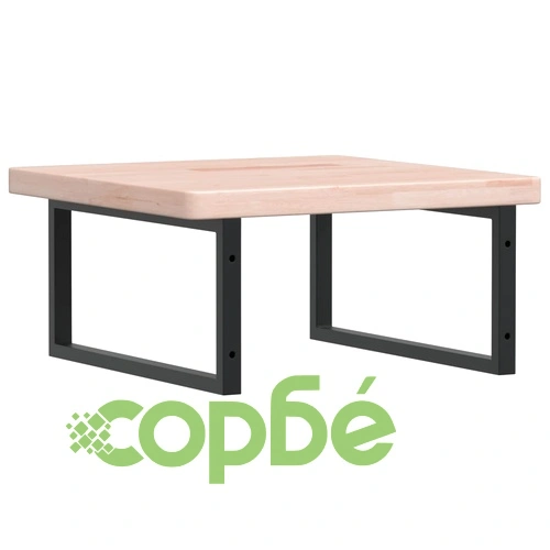 Стенен рафт за мивка, стомана и масивно дърво дъб ➤ топ цена ➤ sorbe.bg