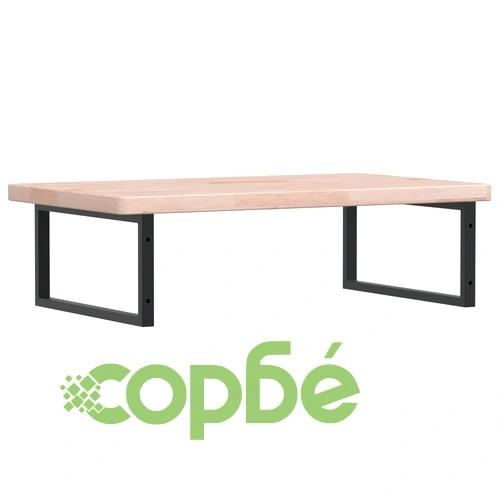 Стенен рафт за мивка, стомана и масивно дърво дъб ➤ топ цена ➤ sorbe.bg