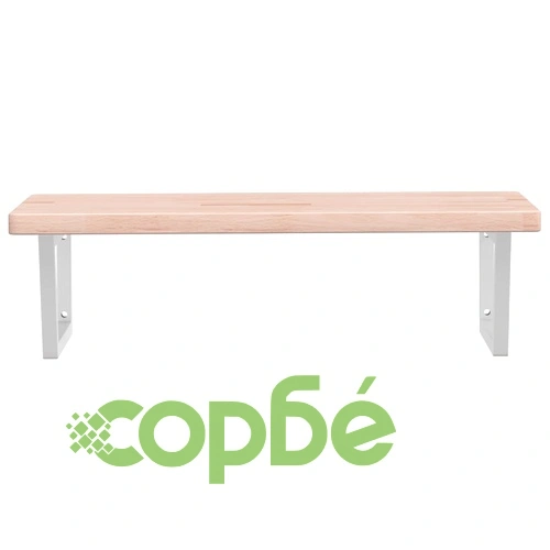 Стенен рафт за мивка, стомана и масивно дърво дъб ➤ топ цена ➤ sorbe.bg