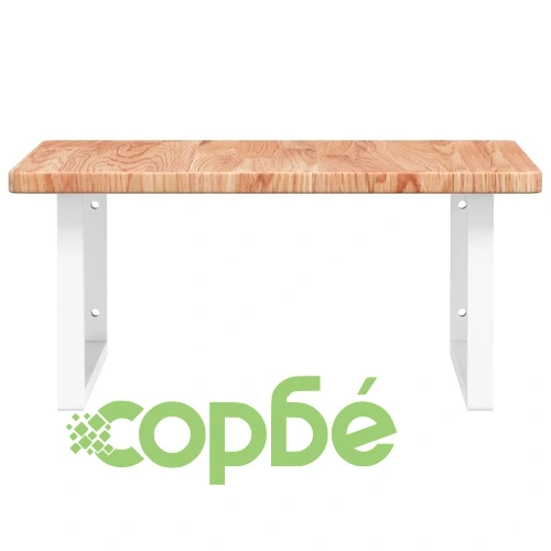 Стенен рафт за мивка, стомана и масивно дърво дъб ➤ топ цена ➤ sorbe.bg