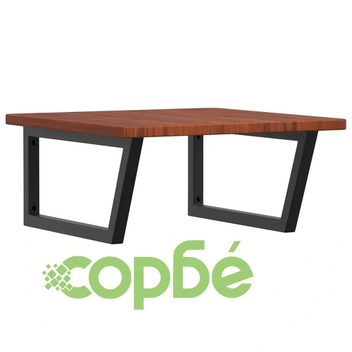 Стенен рафт за мивка, стомана и масивно дърво дъб ➤ топ цена ➤ sorbe.bg