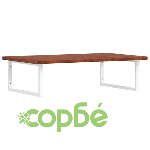 Стенен рафт за мивка, стомана и масивно дърво дъб ➤ топ цена ➤ sorbe.bg