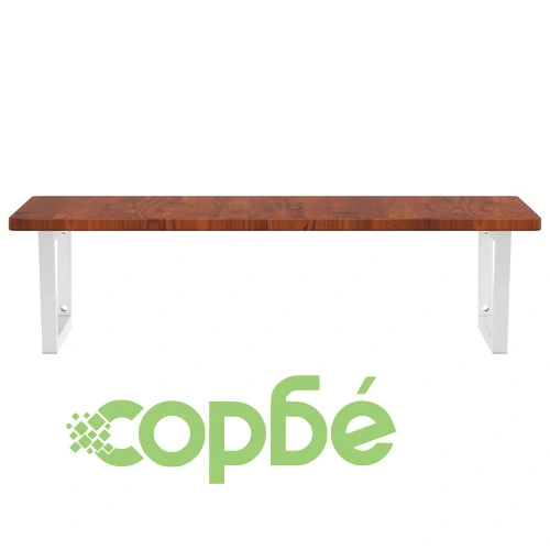 Стенен рафт за мивка, стомана и масивно дърво дъб ➤ топ цена ➤ sorbe.bg