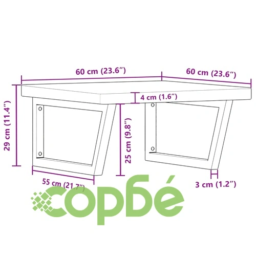 Стенен рафт за мивка, стомана и масивно дърво дъб ➤ топ цена ➤ sorbe.bg