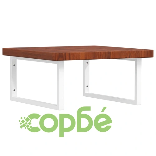 Стенен рафт за мивка, стомана и масивно дърво дъб ➤ топ цена ➤ sorbe.bg