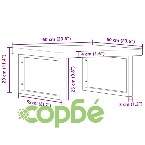 Стенен рафт за мивка, стомана и масивно дърво дъб ➤ топ цена ➤ sorbe.bg