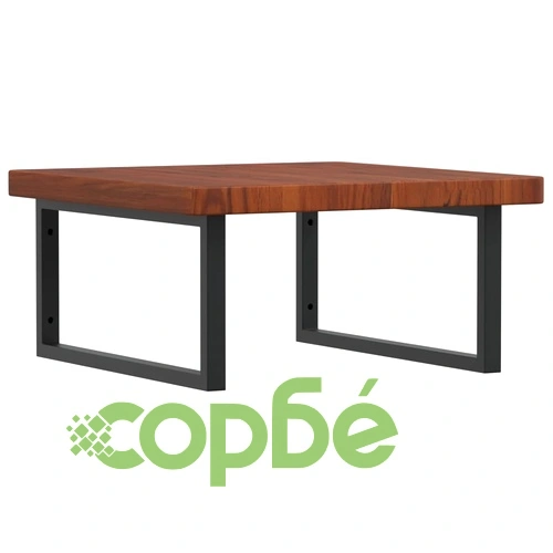 Стенен рафт за мивка, стомана и масивно дърво дъб ➤ топ цена ➤ sorbe.bg