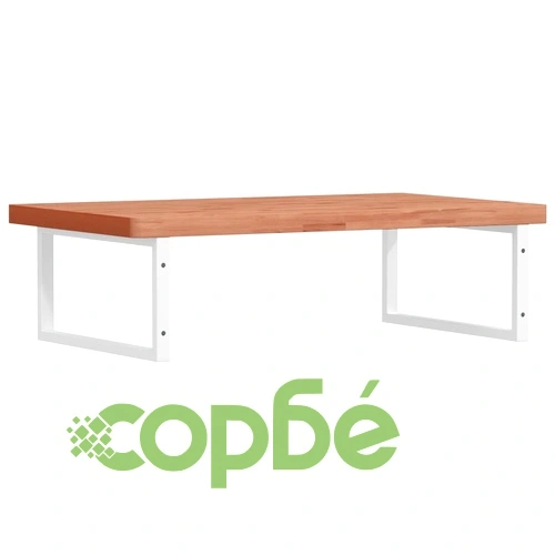 Стенен рафт за мивка, стомана и масивно дърво бук ➤ топ цена ➤ sorbe.bg