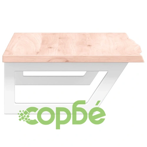 Стенен рафт за мивка, стомана и масивно дърво дъб ➤ топ цена ➤ sorbe.bg