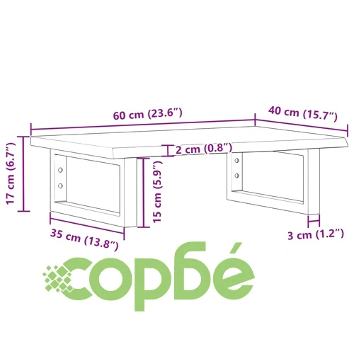 Стенен рафт за мивка, стомана и масивно дърво дъб ➤ топ цена ➤ sorbe.bg