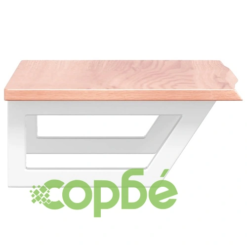 Стенен рафт за мивка, стомана и масивно дърво дъб ➤ топ цена ➤ sorbe.bg