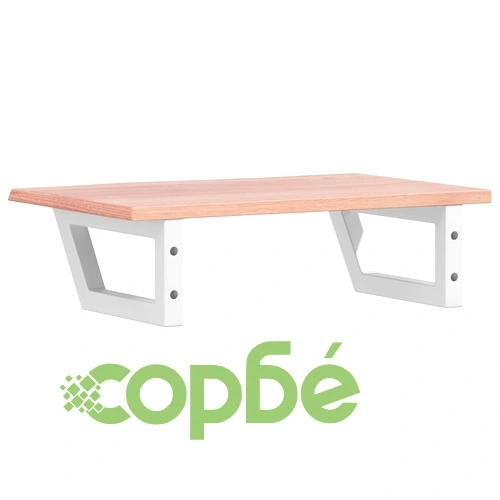 Стенен рафт за мивка, стомана и масивно дърво дъб ➤ топ цена ➤ sorbe.bg