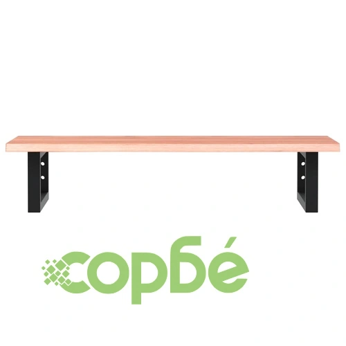 Стенен рафт за мивка, стомана и масивно дърво дъб ➤ топ цена ➤ sorbe.bg