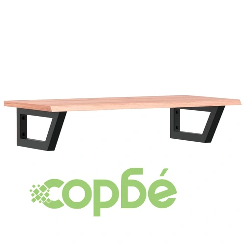 Стенен рафт за мивка, стомана и масивно дърво дъб ➤ топ цена ➤ sorbe.bg