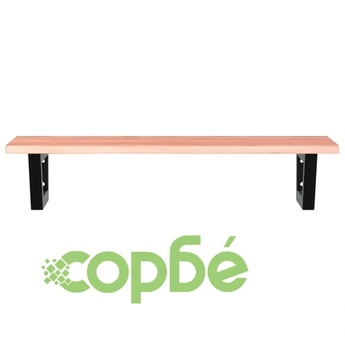 Стенен рафт за мивка, стомана и масивно дърво дъб ➤ топ цена ➤ sorbe.bg