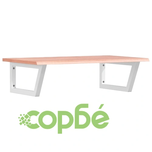 Стенен рафт за мивка, стомана и масивно дърво дъб ➤ топ цена ➤ sorbe.bg