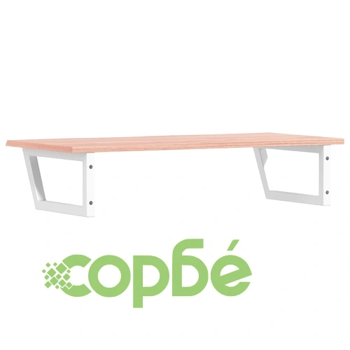 Стенен рафт за мивка, стомана и масивно дърво дъб ➤ топ цена ➤ sorbe.bg