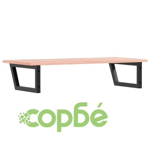 Стенен рафт за мивка, стомана и масивно дърво дъб ➤ топ цена ➤ sorbe.bg