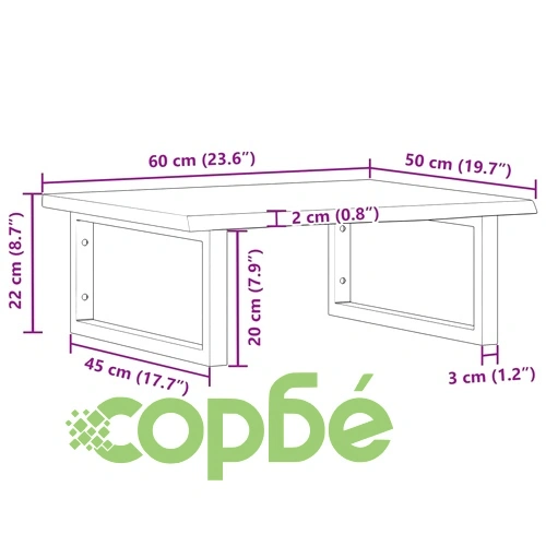Стенен рафт за мивка, стомана и масивно дърво дъб ➤ топ цена ➤ sorbe.bg
