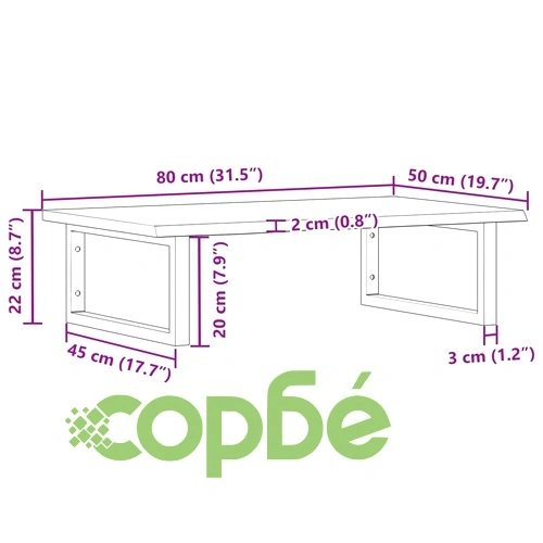 Стенен рафт за мивка, стомана и масивно дърво дъб ➤ топ цена ➤ sorbe.bg