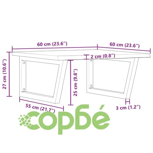 Стенен рафт за мивка, стомана и масивно дърво дъб ➤ топ цена ➤ sorbe.bg