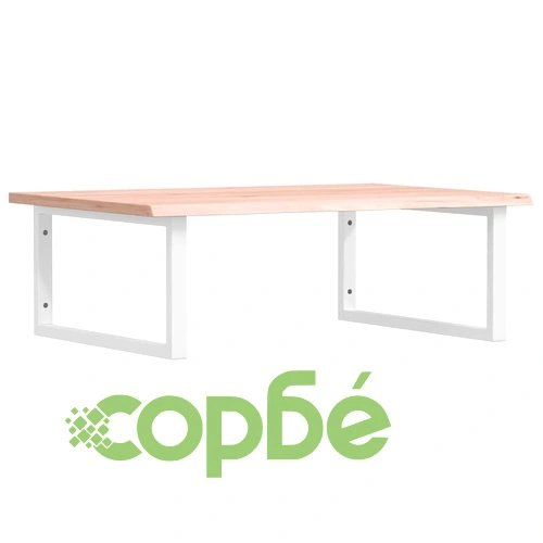 Стенен рафт за мивка, стомана и масивно дърво дъб ➤ топ цена ➤ sorbe.bg