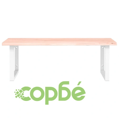 Стенен рафт за мивка, стомана и масивно дърво дъб ➤ топ цена ➤ sorbe.bg