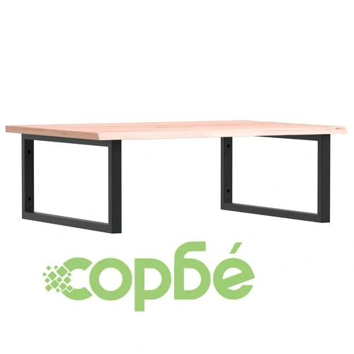 Стенен рафт за мивка, стомана и масивно дърво дъб ➤ топ цена ➤ sorbe.bg