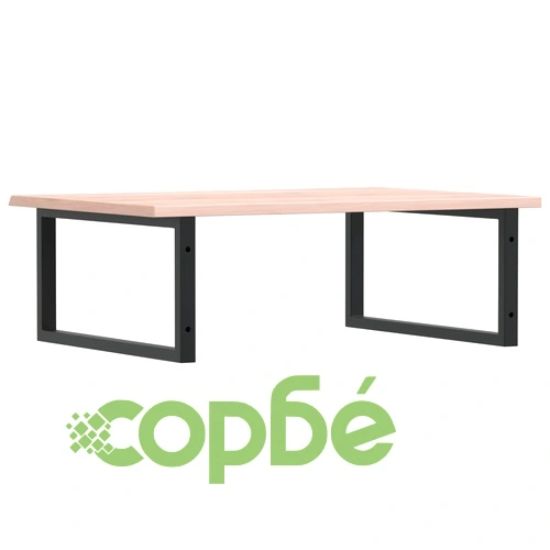 Стенен рафт за мивка, стомана и масивно дърво дъб ➤ топ цена ➤ sorbe.bg