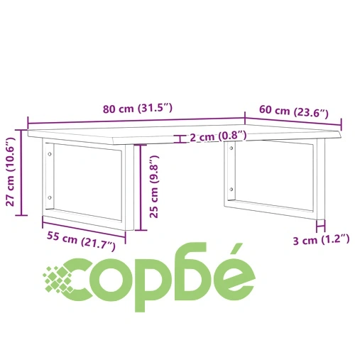 Стенен рафт за мивка, стомана и масивно дърво дъб ➤ топ цена ➤ sorbe.bg