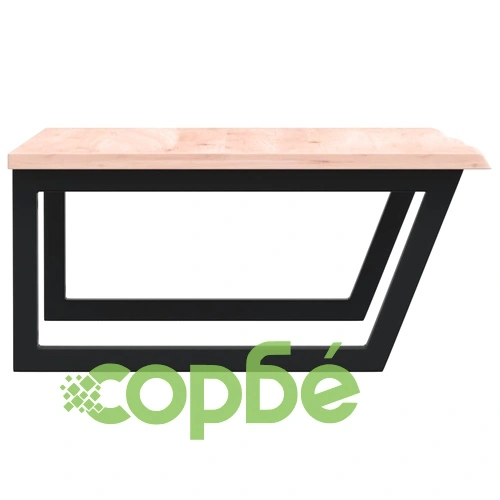 Стенен рафт за мивка, стомана и масивно дърво дъб ➤ топ цена ➤ sorbe.bg