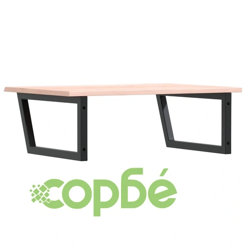 Стенен рафт за мивка, стомана и масивно дърво дъб ➤ топ цена ➤ sorbe.bg