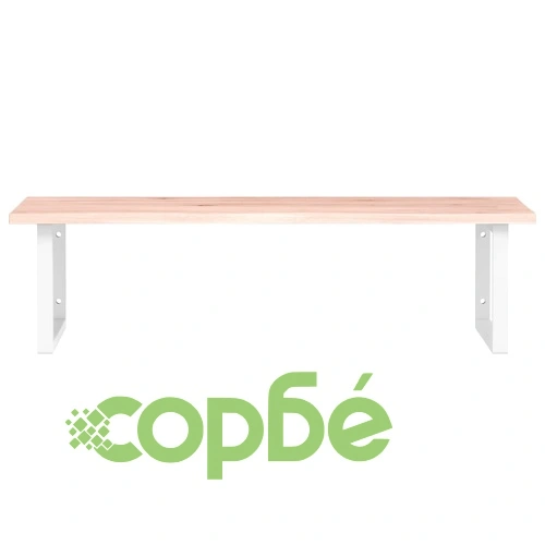 Стенен рафт за мивка, стомана и масивно дърво дъб ➤ топ цена ➤ sorbe.bg