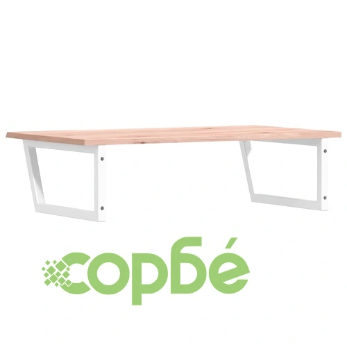 Стенен рафт за мивка, стомана и масивно дърво дъб ➤ топ цена ➤ sorbe.bg