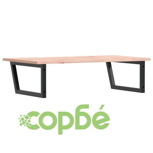 Стенен рафт за мивка, стомана и масивно дърво дъб ➤ топ цена ➤ sorbe.bg