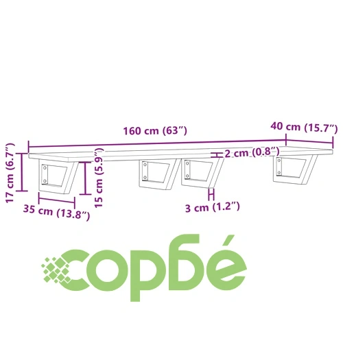 Стенен рафт за мивка, стомана и масивно дърво акация ➤ топ цена ➤ sorbe.bg