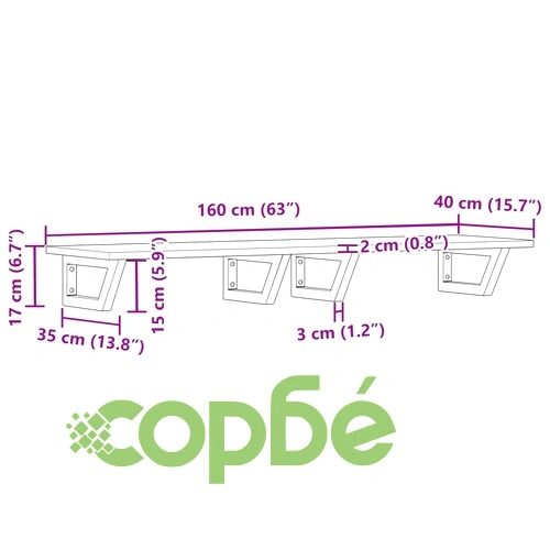 Стенен рафт за мивка, стомана и масивно дърво акация ➤ топ цена ➤ sorbe.bg