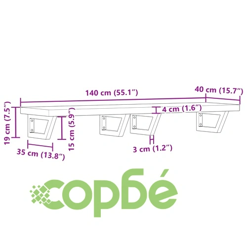 Стенен рафт за мивка, стомана и масивно дърво акация ➤ топ цена ➤ sorbe.bg