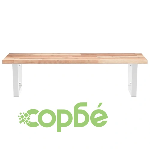 Стенен рафт за мивка, стомана и масивно дърво акация ➤ топ цена ➤ sorbe.bg