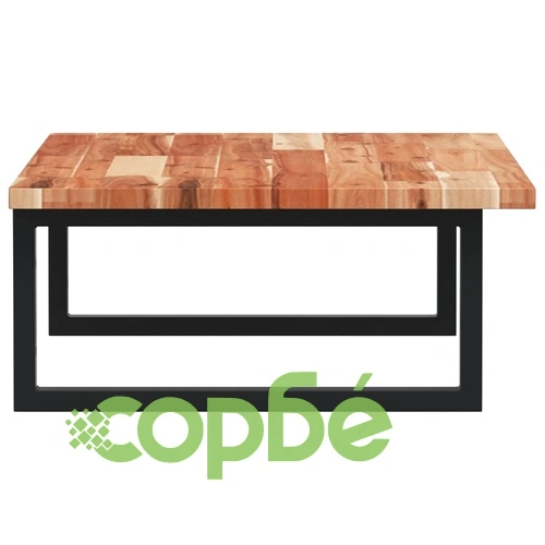 Стенен рафт за мивка, стомана и масивно дърво акация ➤ топ цена ➤ sorbe.bg