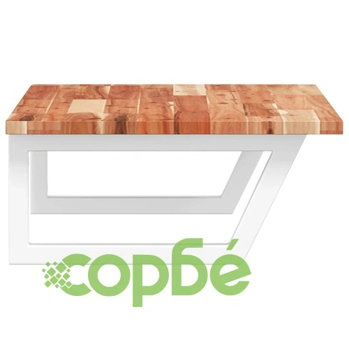 Стенен рафт за мивка, стомана и масивно дърво акация ➤ топ цена ➤ sorbe.bg