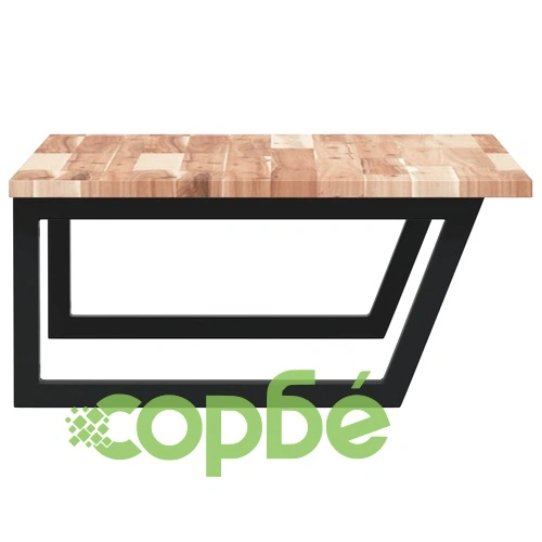 Стенен рафт за мивка, стомана и масивно дърво акация ➤ топ цена ➤ sorbe.bg