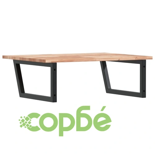 Стенен рафт за мивка, стомана и масивно дърво акация ➤ топ цена ➤ sorbe.bg